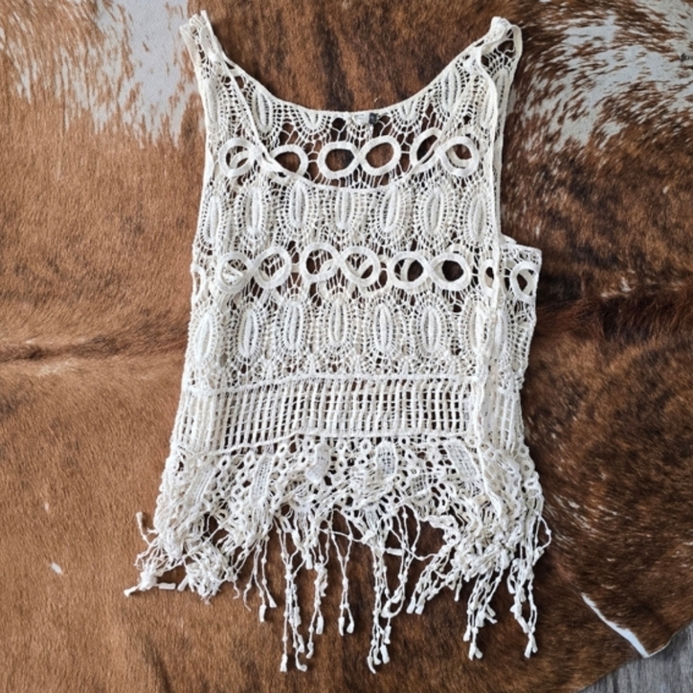 Boutique Crochet Fringe Tank